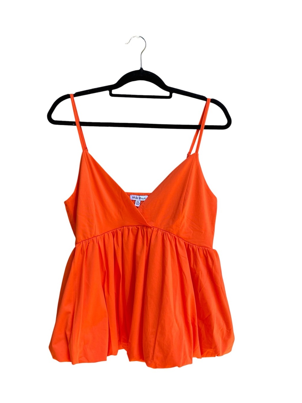 White Birch Boutique Style Bubble Hem Cami Tank Top Orange Womens Size XL NWOT
